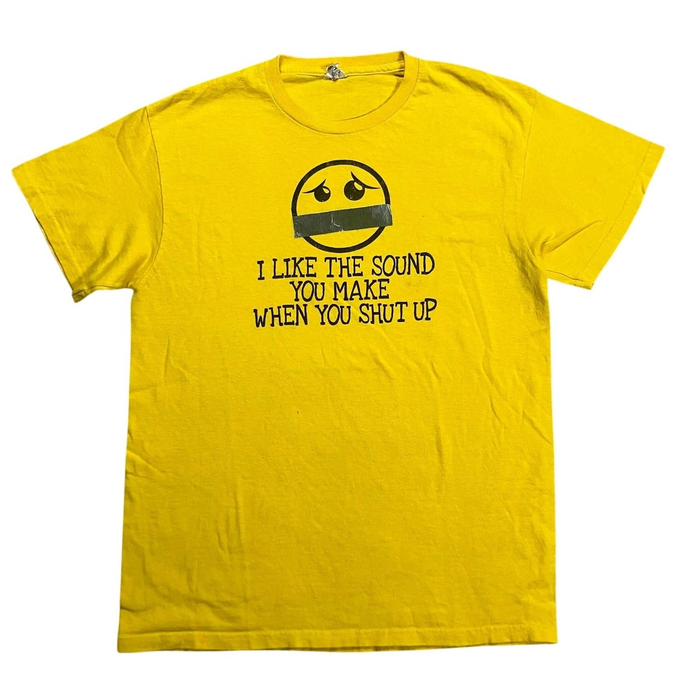 Mens Graphic T-Shirt‎ Yellow Medium I Like The Sound You Make Shut Up Delta M